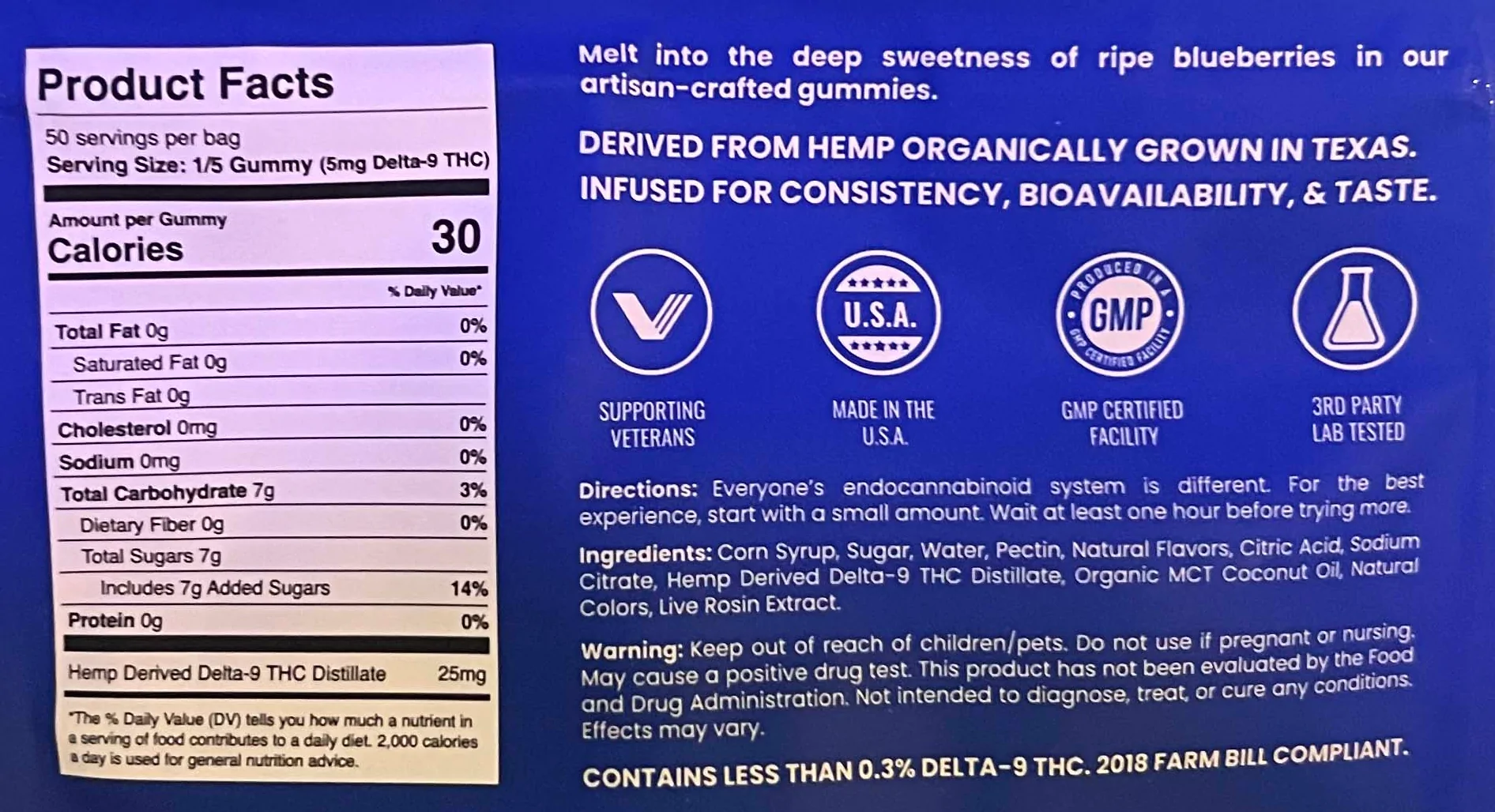Hometown Hero D9 Live Rosin Gummies (25mg) [10 ct] - Image 8