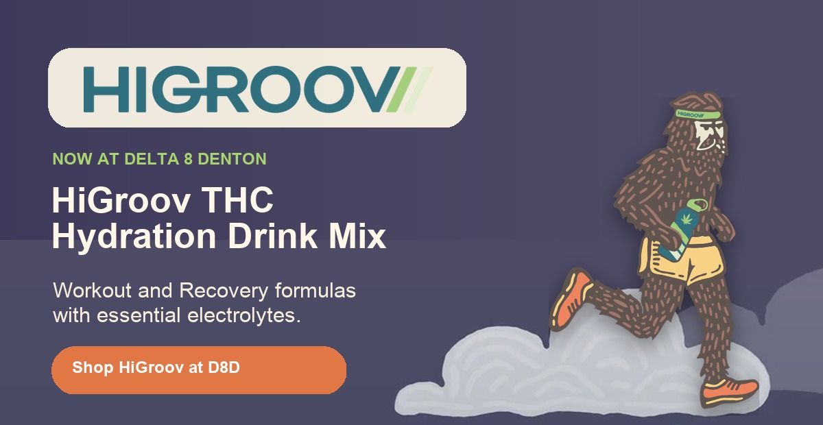 HiGroov THC Hydration Drink Mix now at Delta 8 Denton