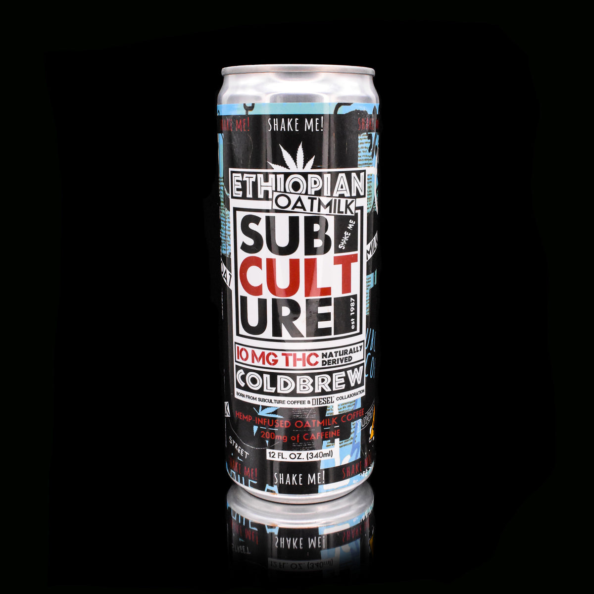 Subculture THC Cold Brew Oat Milk Latte can, 10mg Delta 9 THC